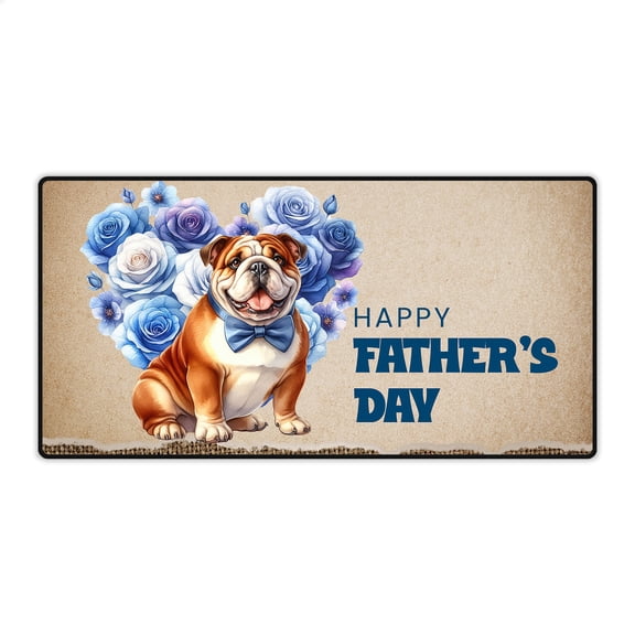 Bulldog Proud Dad Happy Father's Day Desk Mat Full Keyboard Mouse Pad Dog Lover Gifts Idea Large Mousepad - 02008