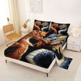 thumbnail image 2 of Homewish Traditional Eastern Dragon Queen Sheets,Wild Animal Queen Sheet Sets,Orange Blue,4pcs,1 Flat Sheet, 1 Fitted Sheet and 2 Pillowcases, 2 of 6