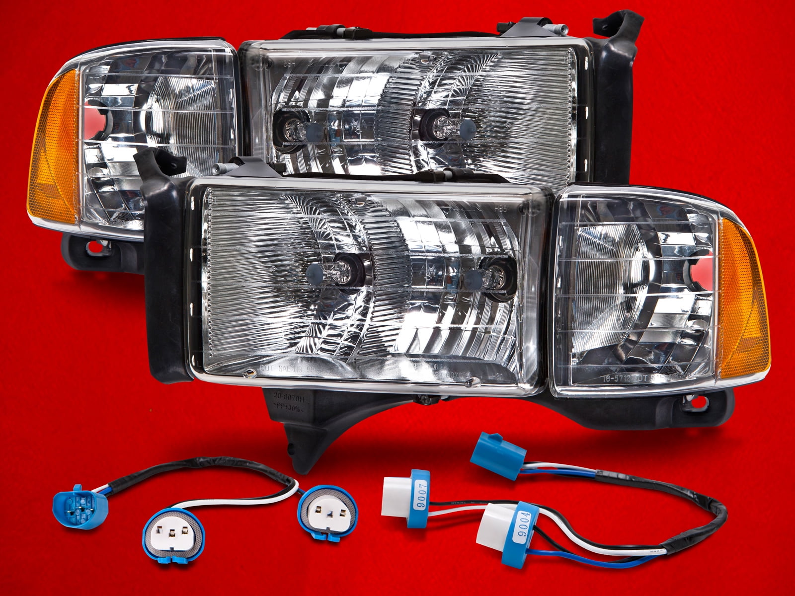 1994 2002 Dodge Ram Truck Sport Style Conversion Headlights Kit New 1994 2002 Dodge Ram Truck Sport Style Conversion Headlights Kit New Ch2502123 Ch2503123