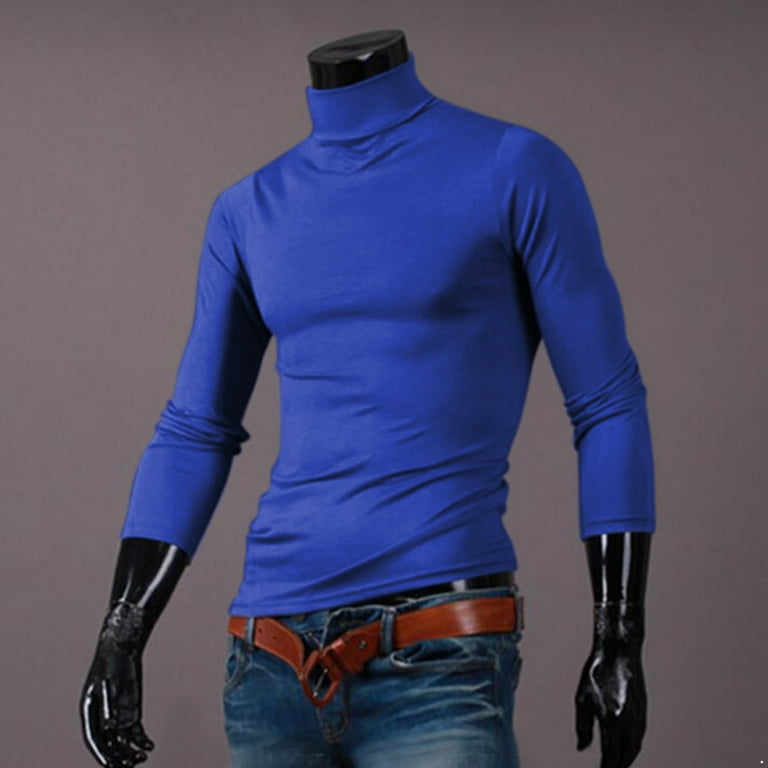 DPOIS Men's Slim Fit Thermal Shirt Basic High Neck Long Sleeve