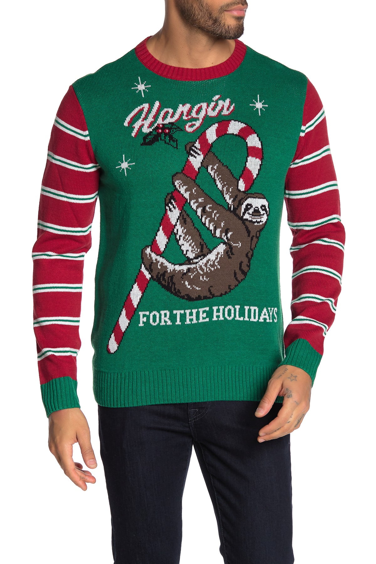 Ugly Christmas Sweater Mens Sweater Large Sloth Crewneck L Walmart