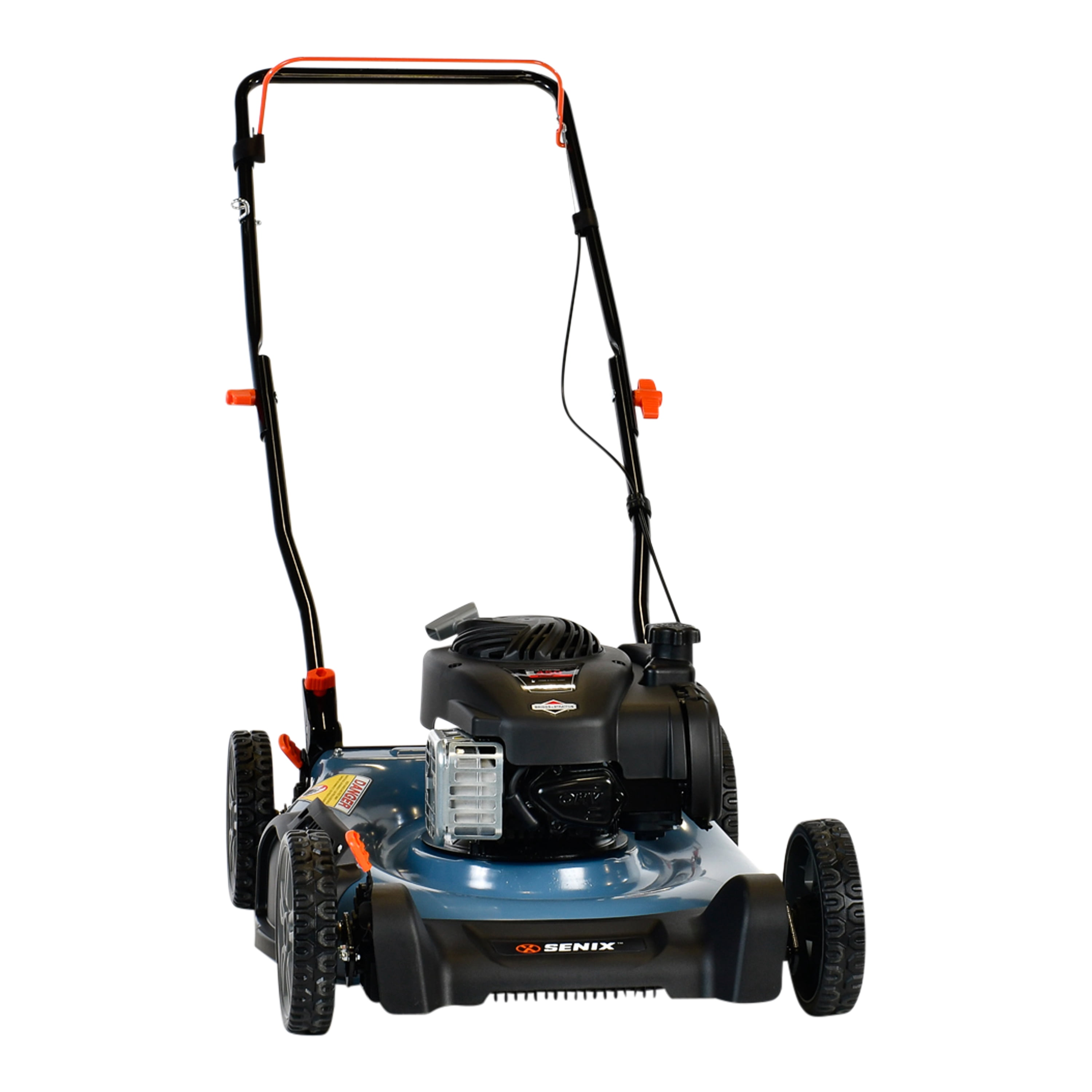 SENIX Lawn Mower 21in Cuttting Blade 22in Cutting Deck, 125 cc 4-Cycle Briggs & Stratton Engine Push Mower, Mulch & Side Discharge, 6 Position Height Adjustment, LSPG-M3