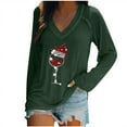 thumbnail image 2 of Puntoco moda mujer manga larga con cuello en v blusa con estampado de Navidad otoño causal pulóver tops Puntoco Puntoco-5266, 2 of 4