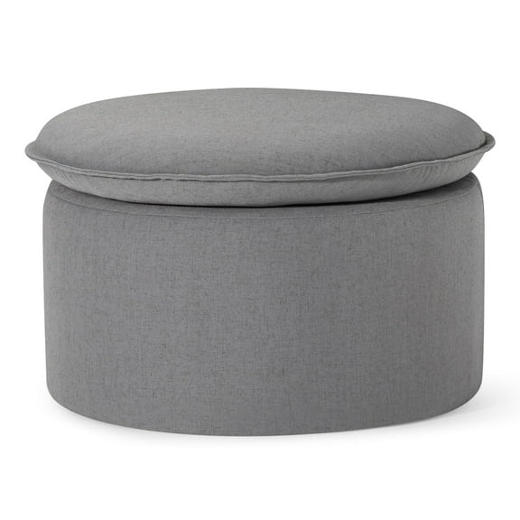 Open Box Maven Lane Lyra Contemporary Ottoman in Slate Fabric Upholstery