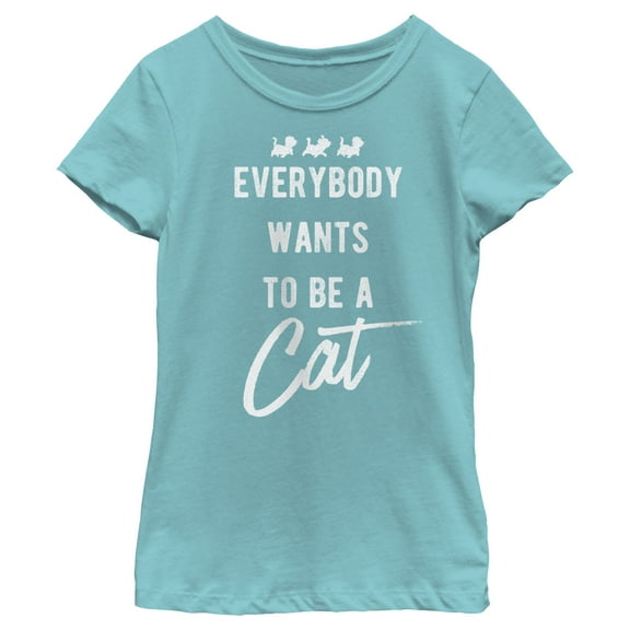 Girl's Aristocats Everybody Wants To Be a Cat Graphic Tee Tahiti Blue Large