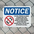 thumbnail image 5 of (2 Pack) No Cell Phones Allowed In Work OSHA Notice Sign 18 Inch X 12 Inch Indoor / Outdoor Rust-Free Aluminum Metal Signs for Workplace, Workshop, and Construction Site, Made in the, 5 of 8