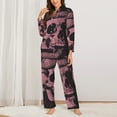 thumbnail image 2 of Pofeuu Skull and Snake Art Print Womens Pajamas Set Long Sleeve Sleepwear Button Down Nightwear Soft Pj Lounge Sets Button Down Pajamas Women-Small, 2 of 7