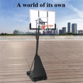 thumbnail image 3 of Portable Basketball Hoop System , 5.2-10 ft Height Adjustable Basketball Goal for Kids, Youth, and Adults, 44" Shatterproof Backboard, Rust-Resistant Steel Pole, Easy to Move with Wheels, for Outdoor, 3 of 10