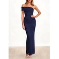thumbnail image 3 of PRETTYGARDEN Women's Wedding Guest Cocktail Dresses One Off The Shoulder Ruched Bodycon Formal Maxi Party Summer Outfits, 3 of 10