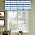 thumbnail image 4 of Blue Striped Valances for Windows, Decorative Rod Pocket Window Valance Curtains, Navy Ombre Sky White Geometric Ocean Short Curtain Drapes for Kitchen/Bathroom/Living Room, 2 Panels, 54" W x 18" L, 4 of 8