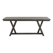Ghy Dining Table, Brown Solid Acacia Wood, Rectangular 80 Inch Top