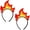 style 2, variant on Jiibva 2pcs Flame Hairband, Dress-Up Flame Crown Halloween Costume Hair Hoop Flame Headpiece Halloween Headdress Rave Costume Hair Accessories For Birthday Party
