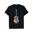 thumbnail image 1 of Camiseta acústica informal de algodón de manga corta con estampado de guitarra vintage "Alábalo con las cuerdas" del Salmo 150 para hombre y mujer, 1 of 6