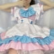 thumbnail image 2 of Vestido de dama de honor de talla grande S-5xl, vestido lolita con lazo grande súper lindo, vestido lindo rosa y azul grande para mujer, 2 of 6