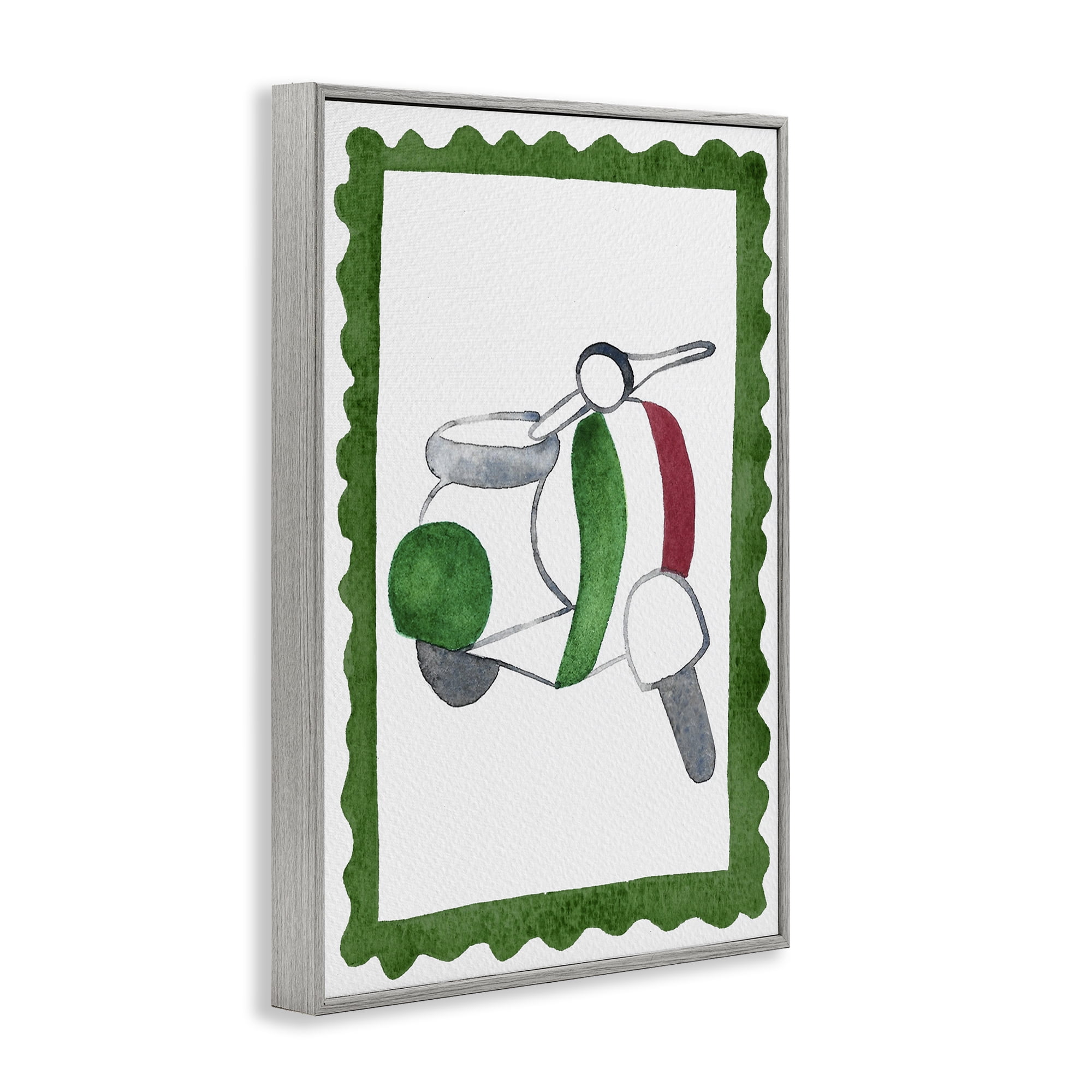 Stupell Industries Italian Motor Scooter Gray Framed Giclee Art, design by Camila Juncos