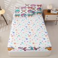 thumbnail image 4 of Castle Fairy Baseball Ice Cream Zipper Full Size Comforter Sets with Fitted Sheet and 2 Pillowcases, Sport Theme Stars Print Zipper Bedding Set, Pink Blue White,4pcs, 4 of 6