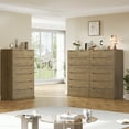 thumbnail image 3 of Homfa Vertical 7 Drawer Dresser, 51.3 in Tall Wood Storage Cabinet with Upgraded Stable Base for Bedroom Living Room, Rustic Brown, 3 of 7