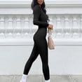 thumbnail image 3 of SEARCHI Women Yoga Jumpsuits  Piece Workout Ribbed Long Sleeve Rompers Square Neck Sport Exercise Jumpsuits, 3 of 7