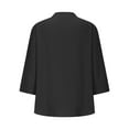 thumbnail image 5 of Tittly Linen Tops for Women Linen Button Down Shirt Women Cotton Linen Tops for Women Cotton Linen Shirts For Women Summer Tops 3/4 Length Sleeve Blouses Oversized Tshirts 2025 Black, 5 of 5