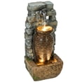 thumbnail image 1 of Outsunny Fontaine d'Eau Extérieure avec Lumières DEL, Rustique, 1 of 10