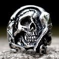 thumbnail image 3 of ZMY Home Skull Ring Stainless Steel Handmade Jewelry Fashion Cool Punk Rock Band Ring (9), 3 of 6