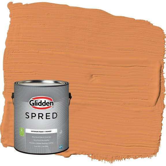 Glidden Spred Carrot Cake / Orange Flat Interior Paint with Primer, 1 Gallon