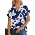 thumbnail image 5 of Pompotops Chemisier en Chiffon à Manches Courtes Imprimé Mode Décontractée Sexy d'Été pour Femmes, 5 of 5