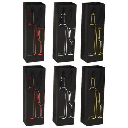 

6pcs Paper Wine Gift Bags Thickened Paper Wine Tote Bags Champagne Carrier Bags