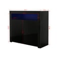 thumbnail image 3 of Sideboard Storage Cabinet Black High Gloss with LED Light, Modern Kitchen Unit Cupboard Buffet Wooden Storage Display Cabinet TV Stand with 2 Doors for Hallway Dining Room, 3 of 8