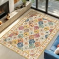 thumbnail image 6 of MJIAexp 5'x7' Moroccan Area Rug Washable Bedroom Rug Vintage Boho Area Rug Non-Slip Accent Throw Rug Stain Resistant Floor Carpet for Kitchen Entryway Living Room Office Multi-Color, 6 of 9