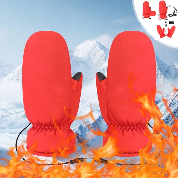 Guantes calefactores USB para hombres y mujeres - Guantes calefactables con batería recargable y pantalla táctil, guantes de invierno antiviento para esquí y actividades al aire libre