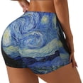 thumbnail image 2 of Fotbe The Starry Night Seamless Shorts, Womens Workout Shorts High Waist Stretch Booty Short for Gym/Yoga/Running/Biking-Large, 2 of 9