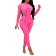 thumbnail image 1 of xiaxaixu Ladies Perspective Jumpsuit, Mesh Long Sleeve Siamese Trousers, 1 of 5