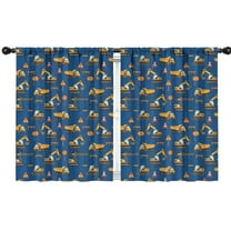 Blackout Kids Curtains,Cartoon Construction Vehicles Barriers Childrens Insulated Curtains Set Of 2,Bedroom Essentials,Toddler Room Decor 42"x54"