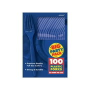 Royal Blue Plastic Forks - Party Pack - Party Supplies