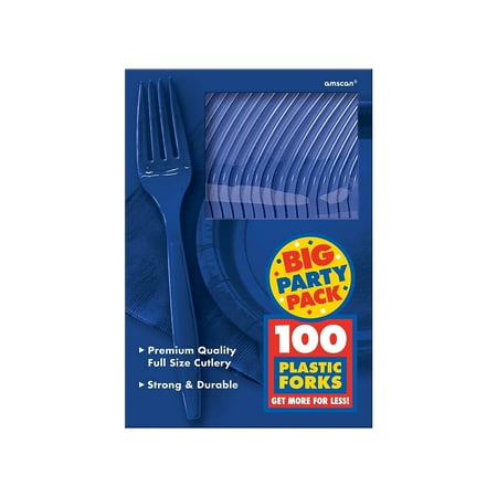 Royal Blue Plastic Forks - Party Pack - Party Supplies