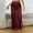 Red, variant on Women's Lace Sheer Sequined Split Long Skirt High Waist A-line Summer Beach Maxi Skirts L
