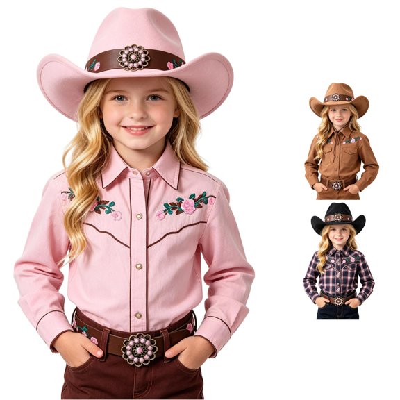 Afdoent Kids Girls Western Cowboy Hat Playful Outdoor Hat For Boys And Girls Cute Fashion Western Cowboy Hat Comfort