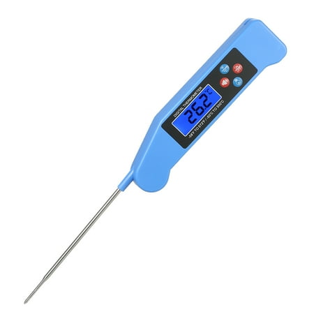 What Is A Patio Steak Digital Instant Read Voice Broadcast Food BBQ Cooking Thermometer with LCD Backlit Display Foldable Probe for Steak Milk Water Meat ()