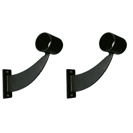 Athletic Bar Collared Ballet Brackets Single (Pair) Fixed Height Wall Mount Ballet Barre 2 Brackets Included for 1.5  to 1.67  Diameter for Wooden Ballet Barre Dowels (BLACK PREMIUM EDITION)