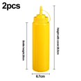 thumbnail image 2 of Leak-free Set Of 2 Durable Clear Food Dispenser Squeeze Squirt Bottle Griddle Accessory With Cap For Sauces, Oil, Condiments, 2 of 5