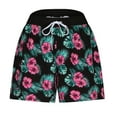 thumbnail image 3 of Rezuofi 1 Pcs Women's Quick Dry Swim Shorts Summer Athletic Casual Floral Drawstring Beach Board Shorts with Pockets Swimwear Bottom Clearance, 3 of 4