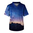 thumbnail image 1 of Men's Short Sleeve V Neck Star Print Chest Pocket Work Top 3XL, 1 of 3