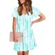 thumbnail image 3 of Vestido Corto de Verano Moda Gradiente Corto de Manga en V Cuello Vestido Casual, Poliéster Ligero de Verano, Lavado de Manos, 3 of 7