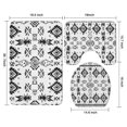 thumbnail image 3 of Black Geometric Triangle Diamond Pattern Bathroom Rugs Sets 3 Piece,Toilet Cover Set,Absorbent Non Slip Bathroom Mats Sets with U-Shaped Contour Rug Toilet Rug Set, 3 of 5