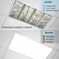 thumbnail image 4 of Retro Butterfly Fluorescent Light Covers, Green Spring Floral Botanical Magnetic Light Covers for Ceiling Lights, Fluorescent Ceiling Shade Filters for Classroom Bedroom Office 4x2Ft x 4PCS, 4 of 8