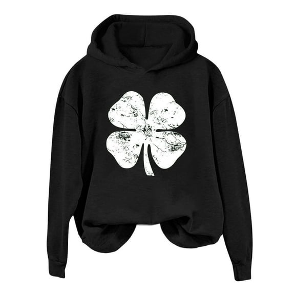 xixinqiwan Women's St. Patrick's Day Hooded Sweatshirts,Women Irish Slainte Hooded Shamrock Green Long Sleeve Shirt Festival Holiday Tops