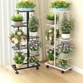 thumbnail image 3 of Multi-Tiered Metal Flower Stand with Sliding Wheels - Versatile Indoor/Outdoor  Display Rack, 3 of 8