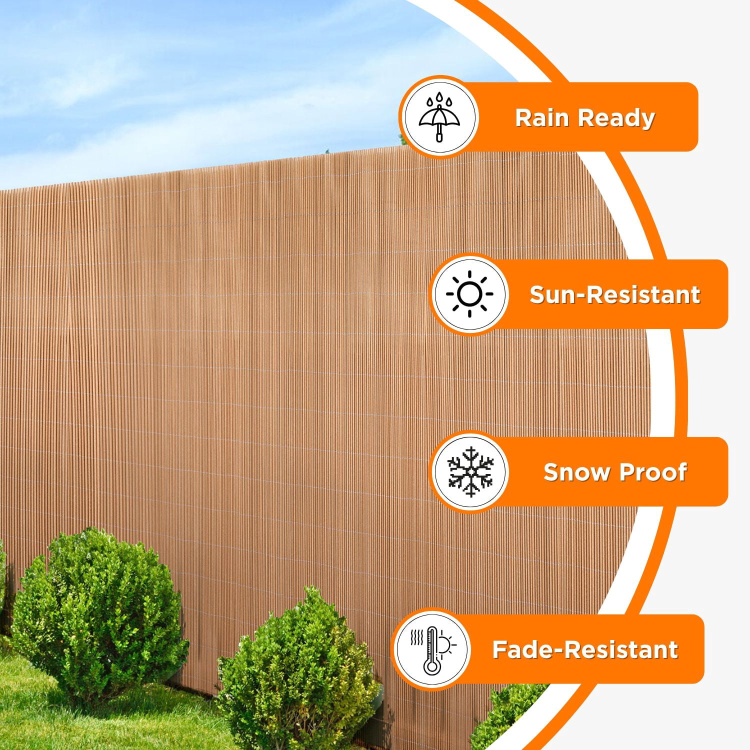 Backyard X-Scapes All-Weather PVC Synthetic Bamboo Fence Panel, 6