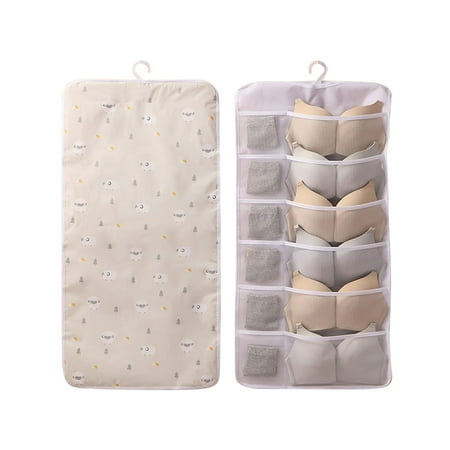 

Chueow Non-woven Double-sided Storage Bag Washable Wardrobe Multi-pocket Bra Hanging Bag Door Rear Socks Storage Bag